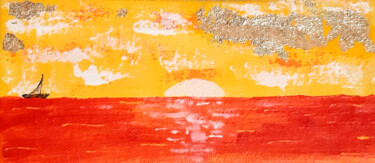 Malerei mit dem Titel "Warm sea" von Poly, Original-Kunstwerk, Acryl Auf Karton montiert