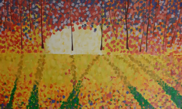 Malarstwo zatytułowany „Nature and silence…” autorstwa Poly, Oryginalna praca, Akryl Zamontowany na Inny sztywny panel