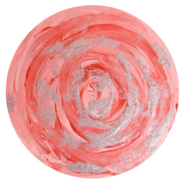 「Rose flower paintin…」というタイトルの絵画 Polyによって, オリジナルのアートワーク, アクリル ウッドパネルにマウント