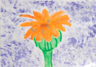 Peinture intitulée "Flower (acrylic pai…" par Poly, Œuvre d'art originale, Acrylique