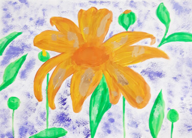 Pintura intitulada "Sunflower (acrylic…" por Poly, Obras de arte originais, Acrílico
