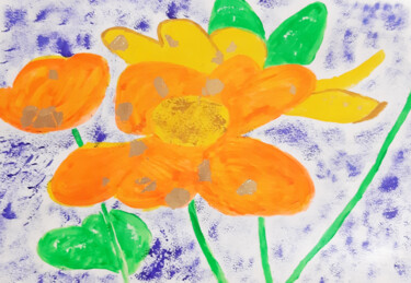 Картина под названием "Summer flowers (acr…" - Poly, Подлинное произведение искусства, Акрил