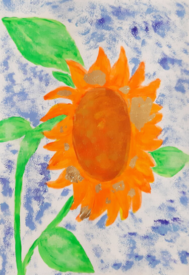 Pintura titulada "Sunflower and sky (…" por Poly, Obra de arte original, Acrílico
