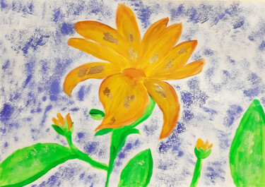 Peinture intitulée "Beautiful flower (a…" par Poly, Œuvre d'art originale, Acrylique
