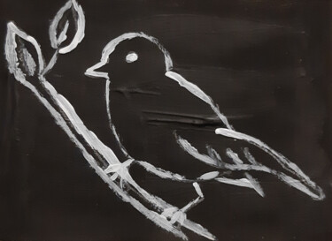 Pintura titulada "ACEO original Birds…" por Poly, Obra de arte original, Acrílico