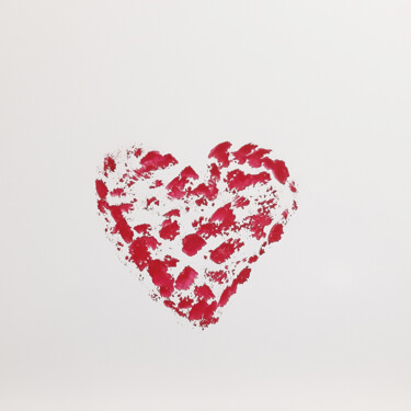 Painting titled "Red heart (original…" by Poly, Original Artwork, Wax