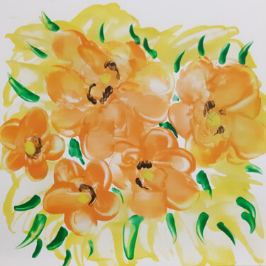 Painting titled "Wedding flower bouq…" by Poly, Original Artwork, Wax