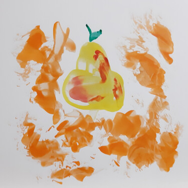 Painting titled "Ripe pear. (origina…" by Poly, Original Artwork, Wax