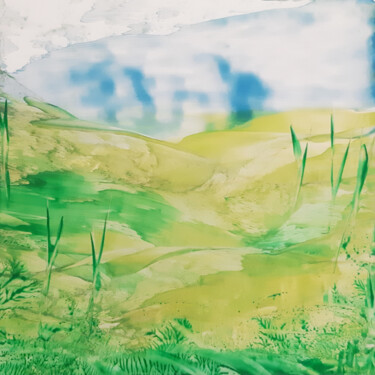 Painting titled "Summer landscape (o…" by Poly, Original Artwork, Wax