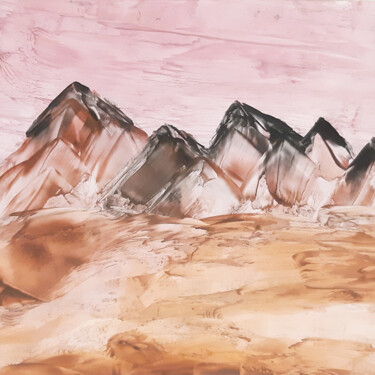 Картина под названием "Mountain landscape…" - Poly, Подлинное произведение искусства, Воск
