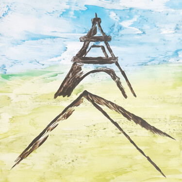 Картина под названием "The Eiffel Tower (1…" - Poly, Подлинное произведение искусства, Воск