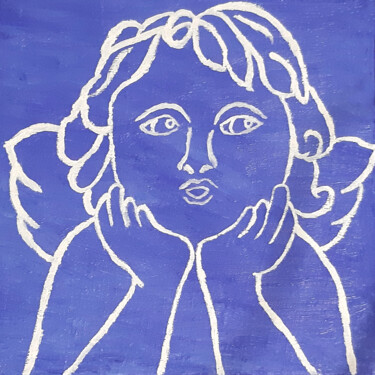 Peinture intitulée "👼🏼 Angel (original 1…" par Poly, Œuvre d'art originale, Huile Monté sur Châssis en bois