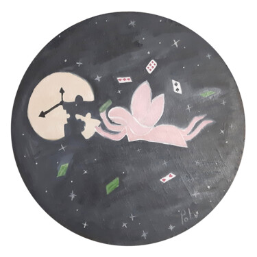 Картина под названием "Fairy of luck (orig…" - Poly, Подлинное произведение искусства, Масло Установлен на Деревянная панель