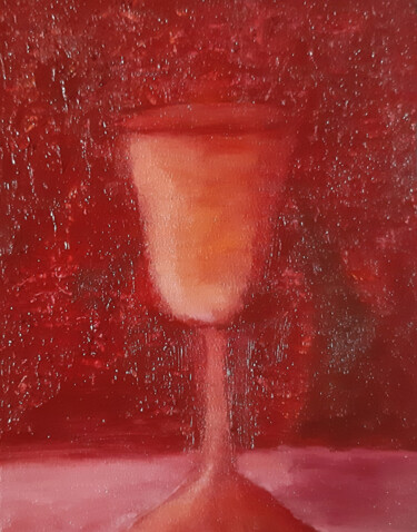 Картина под названием "Glass of Passion (o…" - Poly, Подлинное произведение искусства, Масло Установлен на картон