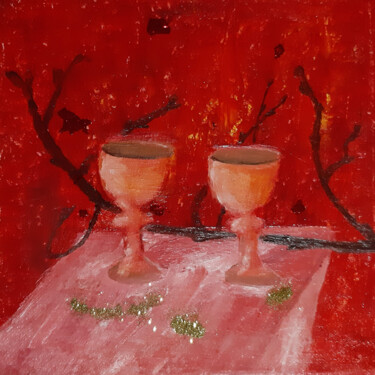 Pintura intitulada "Splashes of champag…" por Poly, Obras de arte originais, Óleo