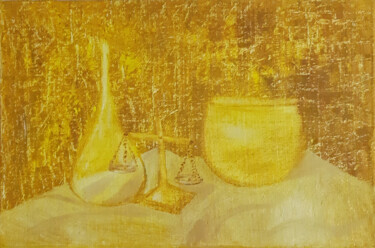 Schilderij getiteld "In the alchemist's…" door Poly, Origineel Kunstwerk, Olie Gemonteerd op Houten paneel