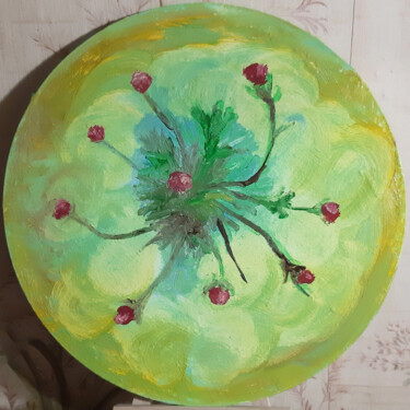 Картина под названием "Strawberries (oil p…" - Poly, Подлинное произведение искусства, Масло Установлен на Деревянная панель