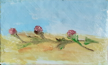 Pintura intitulada "Summer memory (oil…" por Poly, Obras de arte originais, Óleo Montado em Cartão