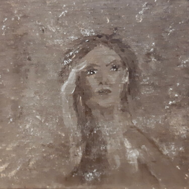 Pittura intitolato "Thinking (oil paint…" da Poly, Opera d'arte originale, Olio Montato su Pannello di legno