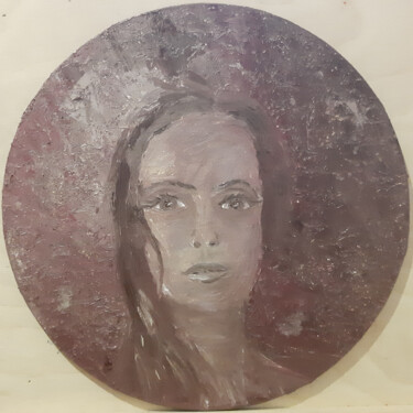 Pintura intitulada "Self-portrait №1 (o…" por Poly, Obras de arte originais, Óleo Montado em Painel de madeira