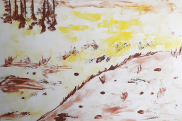 Malarstwo zatytułowany „Landscape nature wa…” autorstwa Poly, Oryginalna praca, Wosk