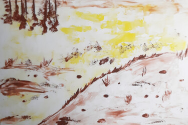 Schilderij getiteld "Landscape nature wa…" door Poly, Origineel Kunstwerk, Was