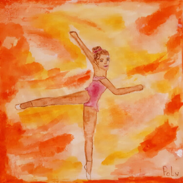 Painting titled "Adagio (watercolor…" by Poly, Original Artwork, Watercolor Mounted on Wood Panel
