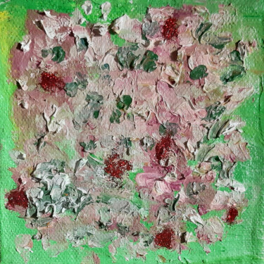 Painting titled "Bouquet of lilac fl…" by Poly, Original Artwork, Oil Mounted on Cardboard