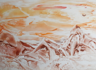 绘画 标题为“Mountain landscape” 由Poly, 原创艺术品, 蜡