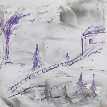 Картина под названием "Winter landscape" - Poly, Подлинное произведение искусства, Воск