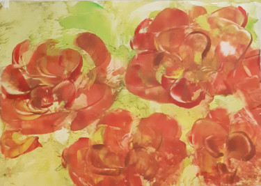 Floral bouquet (hot wax on paper, encaustic) Картина под названием "Floral bouquet (hot…" - Vera Polyachenko, Подлинное произведение искусства, Воск