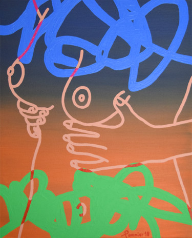 Peinture intitulée "Bronzage du mois de…" par Pommier, Œuvre d'art originale, Acrylique