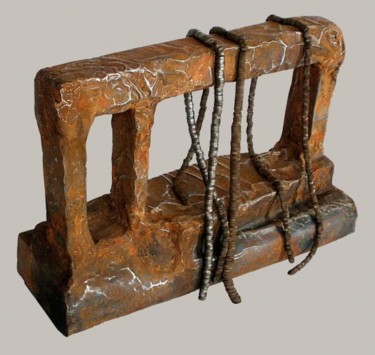 Sculpture titled "Penèlope desteixint" by Isabel Pons Tello, Original Artwork, Metals