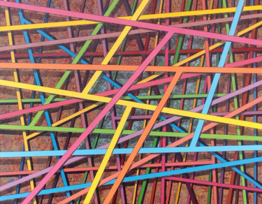 N° 09 - Cameleon D (a.k.a Le variant Delta ) Peinture intitulée "N° 09 - Cameleon D…" par Pontié Stéphane, Œuvre d'art originale, Acrylique Monté sur Panneau de bois