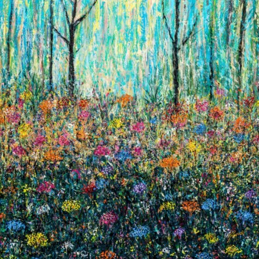 Malerei mit dem Titel "The Secret Garden" von Pooja Verma, Original-Kunstwerk, Acryl