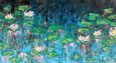 Pintura titulada "Enigmatic Water Gar…" por Pooja Verma, Obra de arte original, Acrílico Montado en Bastidor de camilla de m…