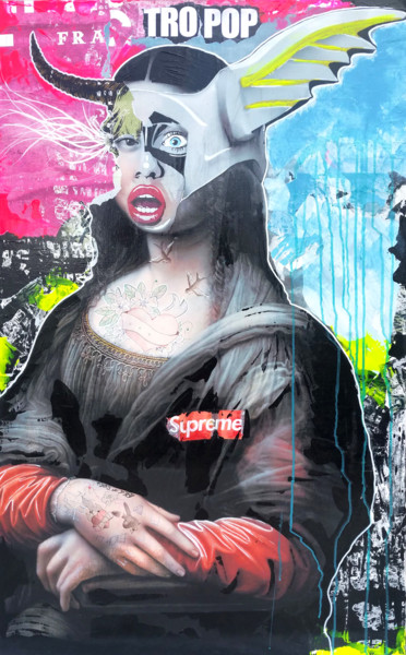 Painting titled "Mona Trop Pop" by Pookky (Francky Art), Original Art, Acrylic