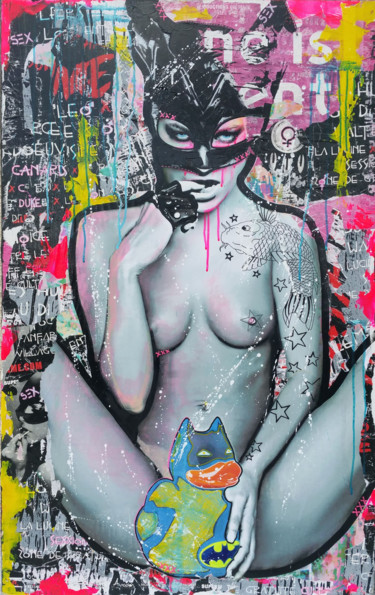 "Love Bat Duck" başlıklı Tablo Pookky (Francky Art) tarafından, Orijinal sanat, Akrilik