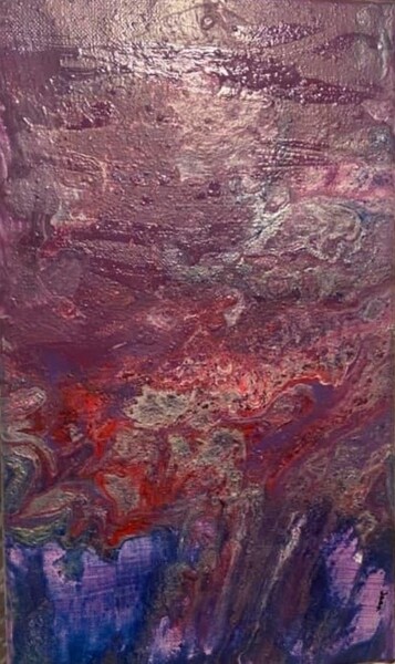 Painting titled "Amethyste Nocturne" by Poongraphy, Original Artwork, Acrylic Mounted on Wood Stretcher frame