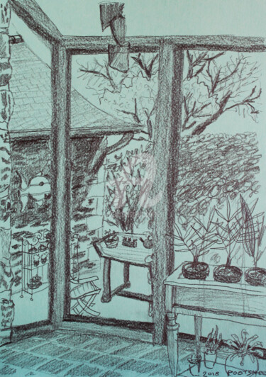 Drawing titled "Veranda" by Pootshee, Original Artwork, Pencil