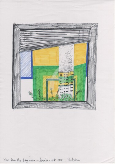 Рисунок под названием "View from the livin…" - Pootshee, Подлинное произведение искусства, Другой