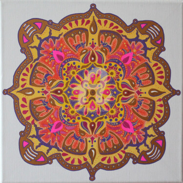 Dessin intitulée "mandala-canvas-07" par Pootshee, Œuvre d'art originale, Marqueur