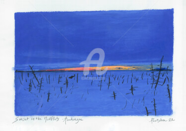 Dessin intitulée "12-Sunset in the Mu…" par Pootshee, Œuvre d'art originale, Pastel