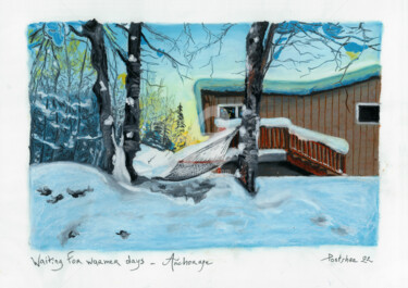 Drawing titled "17-Waiting for warm…" by Pootshee, Original Artwork, Pastel