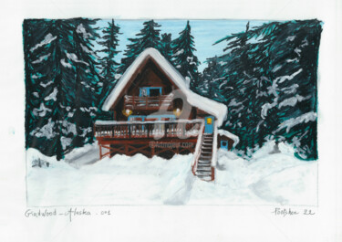 Dessin intitulée "25-Girdwood-Alaska-…" par Pootshee, Œuvre d'art originale, Pastel