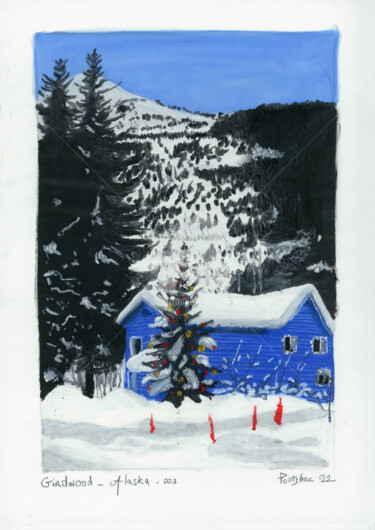 Dessin intitulée "33-Girdwood-Alaska-…" par Pootshee, Œuvre d'art originale, Pastel