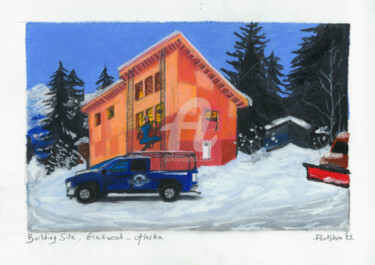 Drawing titled "34-Building site-Gi…" by Pootshee, Original Artwork, Pastel