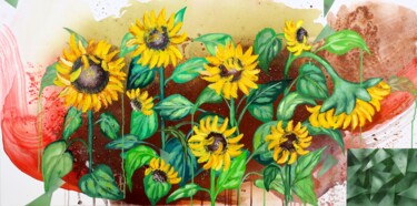 Malerei mit dem Titel "Facing the sun" von Poonam Choudhary, Original-Kunstwerk, Acryl