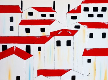 Landscape contemporary art abstract artwork "Landscape contempor…" başlıklı Tablo Poovi Art Gallery tarafından, Orijinal sanat, Akrilik