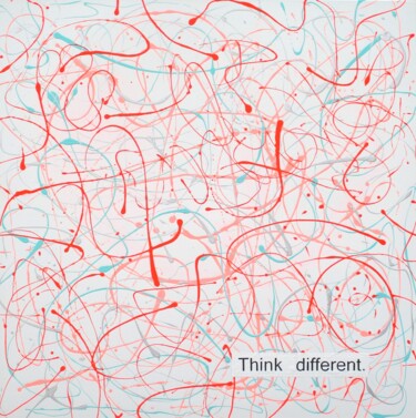 Painting titled "Think different (Ab…" by Pop Art By Super Pop Boy, Original Artwork, Acrylic